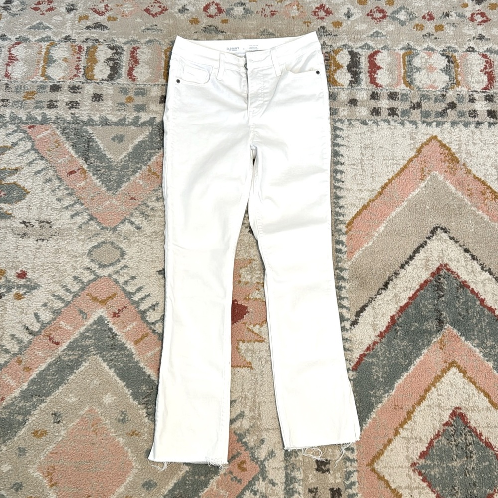 Old Navy Rockstar Super Skinny White side slit jeans